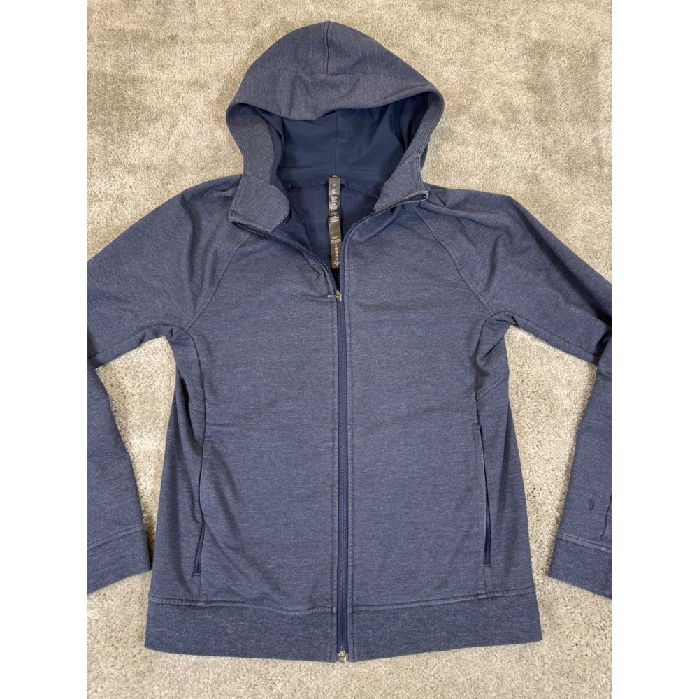 Lululemon Mens City Sweat Full Zip Hoodie Navy Blue Heathered Size S - Picture 2 of 9